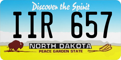 ND license plate IIR657