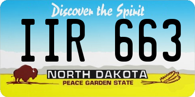 ND license plate IIR663
