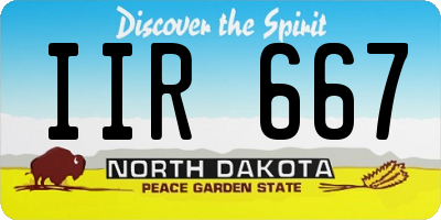 ND license plate IIR667