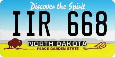 ND license plate IIR668