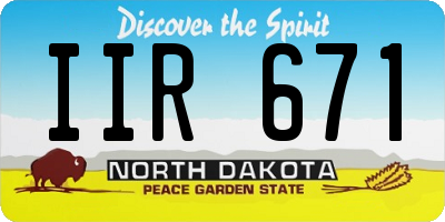 ND license plate IIR671
