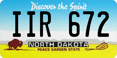 ND license plate IIR672