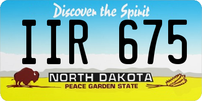 ND license plate IIR675