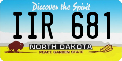 ND license plate IIR681