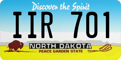 ND license plate IIR701