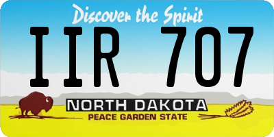 ND license plate IIR707