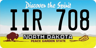 ND license plate IIR708