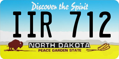 ND license plate IIR712