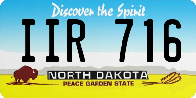 ND license plate IIR716