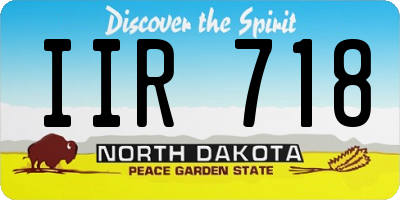 ND license plate IIR718
