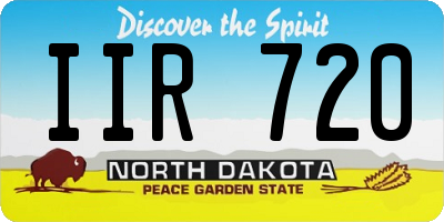 ND license plate IIR720
