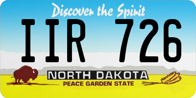 ND license plate IIR726