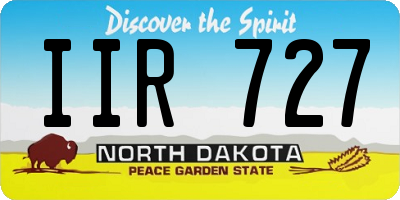 ND license plate IIR727