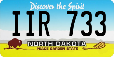 ND license plate IIR733