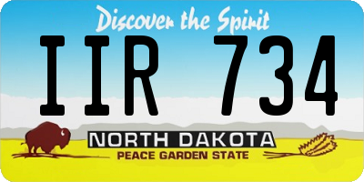 ND license plate IIR734