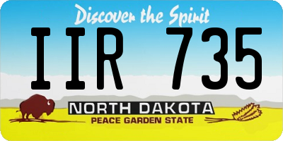 ND license plate IIR735