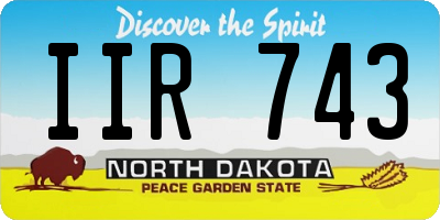 ND license plate IIR743