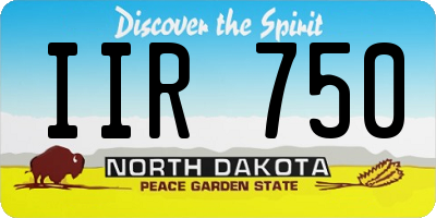 ND license plate IIR750