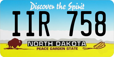 ND license plate IIR758