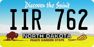 ND license plate IIR762