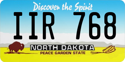 ND license plate IIR768