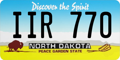 ND license plate IIR770