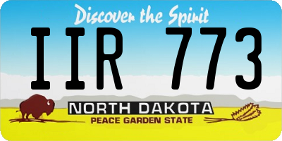 ND license plate IIR773