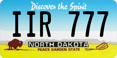 ND license plate IIR777