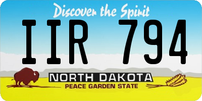 ND license plate IIR794
