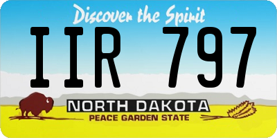 ND license plate IIR797