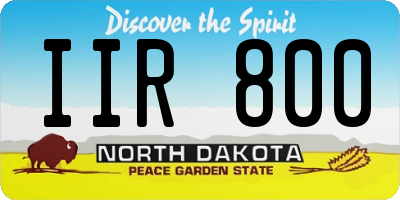 ND license plate IIR800