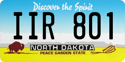 ND license plate IIR801