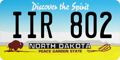 ND license plate IIR802
