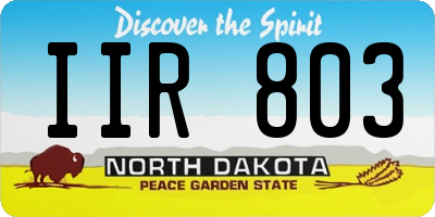 ND license plate IIR803
