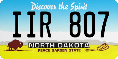 ND license plate IIR807