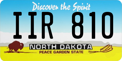 ND license plate IIR810
