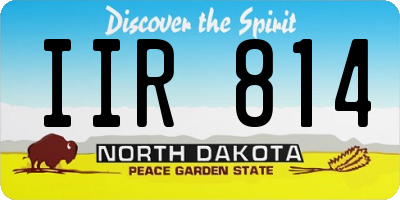 ND license plate IIR814