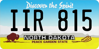 ND license plate IIR815