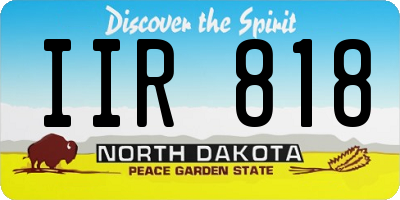 ND license plate IIR818