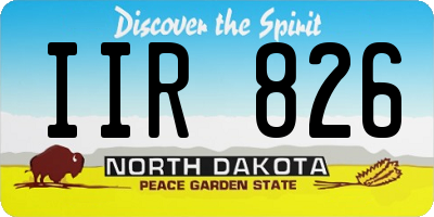 ND license plate IIR826