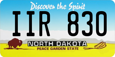 ND license plate IIR830