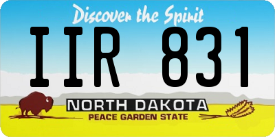 ND license plate IIR831