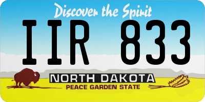 ND license plate IIR833