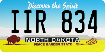 ND license plate IIR834