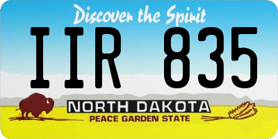 ND license plate IIR835