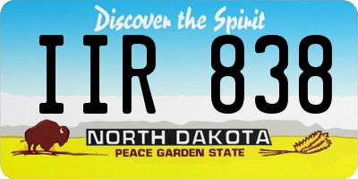 ND license plate IIR838