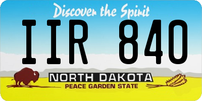 ND license plate IIR840