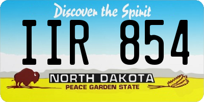 ND license plate IIR854