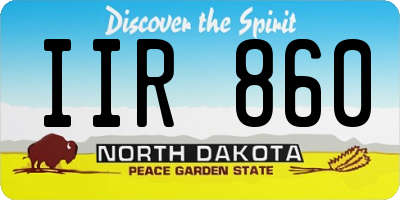 ND license plate IIR860