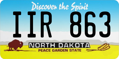 ND license plate IIR863